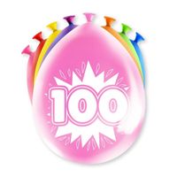 Party Ballonnen Hoera 100 Jaar - 8 Stuks