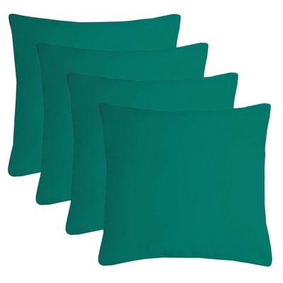 Stof Textile sierkussen Nelson - 4x - emerald groen - 40 x 40 cm - bank kussens - polyester