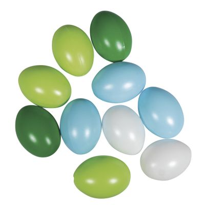 Set van 10x stuks kunststof paaseitjes multi-kleur 6 cm
