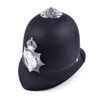 Rubies Politie verkleed helm - zwart - satijnen stof - voor kinderen   -