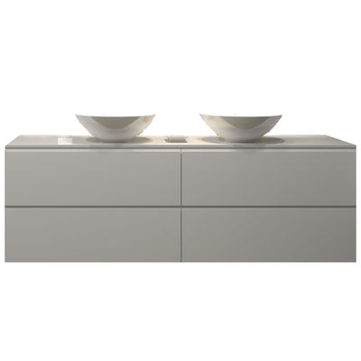 Badkamermeubelset Gliss Zeus 160 cm Hoogglans Wit Met Waskom