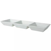 Palmer Schaal 3-vaks Fancy Ivory 37 x 12 cm Offwhite Porselein