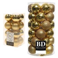 Kerstversiering kunststof kerstballen goud 4-6 cm pakket van 53x stuks - Kerstbal