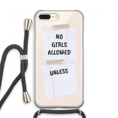 No Girls Allowed Unless: iPhone 7 PLUS Transparant Hoesje met koord