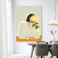 Urban Cotton Wandkleed 'The Chrysante Mum' 145 x 190cm in Frame - black Urban Cotton Wandkleed 'The Chrysante Mum' 145 x 190cm in Frame - black