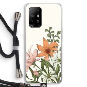 Floral bouquet: Oppo A95 5G Transparant Hoesje met koord