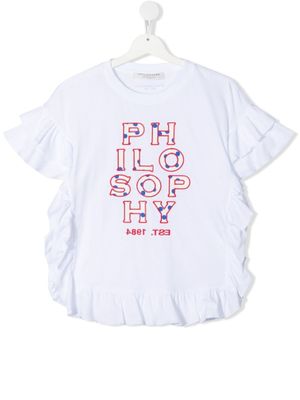 Philosophy Di Lorenzo Serafini Kids blouse à logo brodé - Blanc
