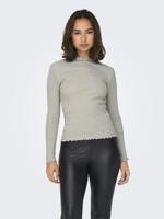 Only Onlemma Ls Glitter Top Jrs Noos T-shirt Lange Mouw Pumice Stone Silver Glitter