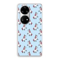 Eenhoorns overal: Huawei P50 Pro Transparant Hoesje