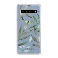 Tropical watercolor leaves: Samsung Galaxy S10 5G Transparant Hoesje