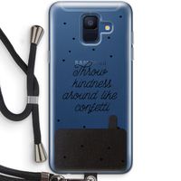 Confetti: Samsung Galaxy A6 (2018) Transparant Hoesje met koord
