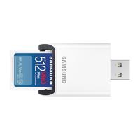Samsung Pro Plus SD Card 512GB + Kaartlezer SD-Kaart Wit