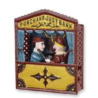 A CAST IRON PUNCH AND JUDY MECHANICAL BANK