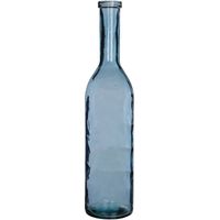 Transparante/blauwe fles vaas/vazen van eco glas 18 x 75 cm - thumbnail