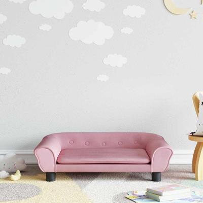 Kinderbank 70x45x26 cm fluweel roze