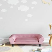 Kinderbank 70x45x26 cm fluweel roze