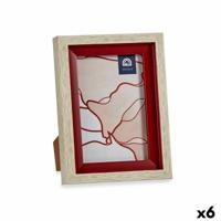 Fotolijsten Kristal Rood Hout Bruin Plastic (13,5 x 18,8 x 2 cm) (6 Stuks)