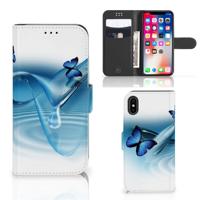 Apple iPhone X | Xs | Telefoonhoesje | Met pasjeshouder | Vlinders