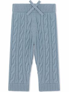 Dolce & Gabbana Kids pantalon en maille torsadée - Bleu