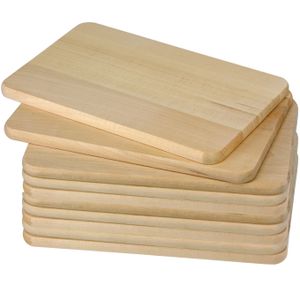 10x Houten ontbijtplankjes/snijplankjes set 21,5 x 13,5 cm