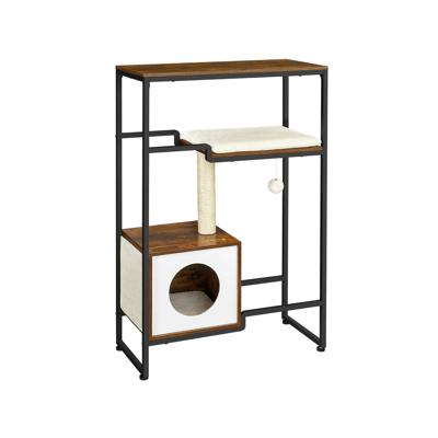 Krabpaal met plank in vintage bruin