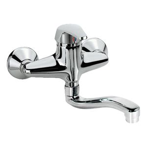 Keukenkraan Tres ECO | Wandmontage | 360° Draaibaar | Mengkraan | 1-hendel | Rond | Chroom