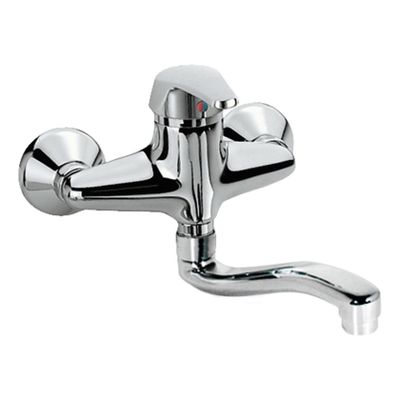 Keukenkraan Tres ECO | Wandmontage | 360° Draaibaar | Mengkraan | 1-hendel | Rond | Chroom