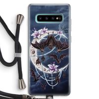 Vleermuizen Maan: Samsung Galaxy S10 Plus Transparant Hoesje met koord