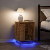 Nachtkastjes met led-verlichting 2 st 38x34x50 cm oud hout Nachtkastjes met led-verlichting 2 st 38x34x50 cm oud hout