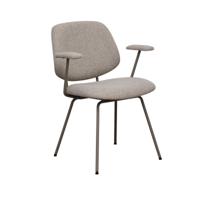 LABEL51 Eetkamerstoel Loreto - Naturel - Royal Boucle - Taupe Metalen Frame