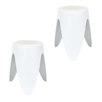 Stapelbaar zit krukje Gala - 2x - kunststof - wit - D30 x H46 cm - stoelen Stapelbaar zit krukje Gala - 2x - kunststof - wit - D30 x H46 cm - stoelen