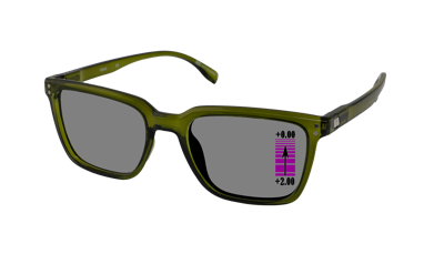 Zonneleesbril Vista Bonita Cubo XL Progressief-Army Green-+2.00