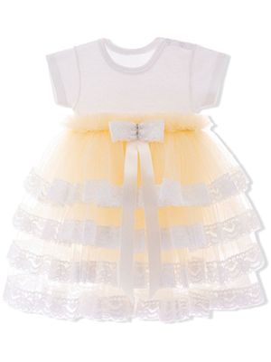 Tulleen robe Bella à volants en tulle - Tons neutres