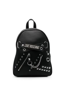 Love Moschino sac à dos clouté à plaque logo - Noir