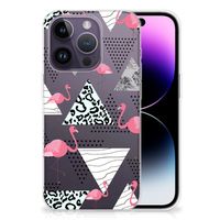 Apple iPhone 14 Pro TPU Hoesje Flamingo Triangle - thumbnail