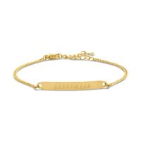 Gepersonaliseerde hartslag bar armband - Stainless steel - Gourmet chain - Goud