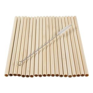 20x Bamboe rietjes 20 cm met borstel   -