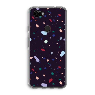 Dark Rounded Terrazzo: Google Pixel 3a Transparant Hoesje