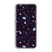 Dark Rounded Terrazzo: Google Pixel 3a Transparant Hoesje