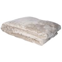 Fleece deken/fleeceplaid - grijs - 180 x 230 cm - polyester - bankdeken