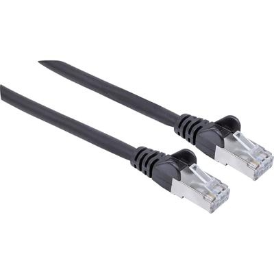 Intellinet 741163 RJ45 Netwerkkabel, patchkabel CAT 6A S/FTP 20.00 m Zwart Folie afscherming, Afscherming gevlochten, Afgeschermd, Halogeenvrij 1 stuk(s)