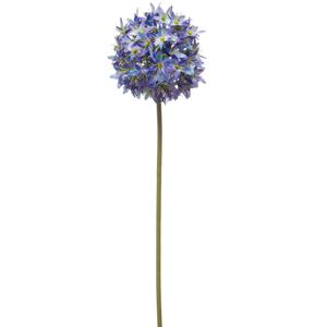 Allium/Sierui kunstbloem - losse steel - blauw - 60 cm - Natuurlijke uitstraling   -