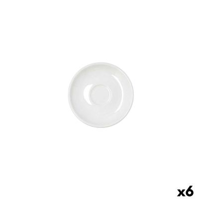 Schotel Bidasoa Serenity Hydrozero Wit Keramisch Ø 13 cm Koffie (6 Stuks)