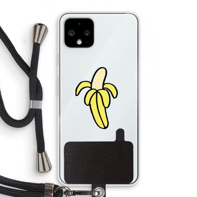 Banana: Pixel 4 Transparant Hoesje met koord