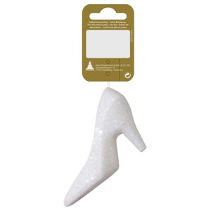 1x Witte hakken/pumps kersthangers kerstversiering 10 cm   -