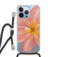 Pink Ellila Flower: iPhone 13 Pro Transparant Hoesje met koord