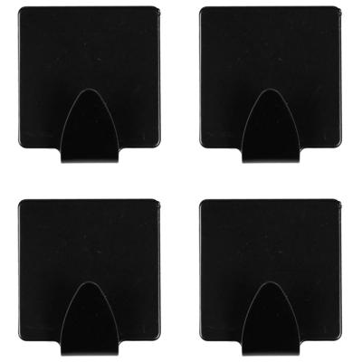 Benson Ophanghaakje - 4x stuks - zelfklevend - zwart - ijzer - hand/theedoek houder
