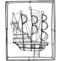 Kare Decofiguur Wire Sail Boat 28cm - thumbnail