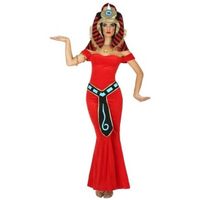 Egyptische farao/godin verkleed kostuum/jurk rood voor dames - thumbnail
