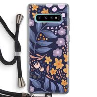 Flowers with blue leaves: Samsung Galaxy S10 Plus Transparant Hoesje met koord